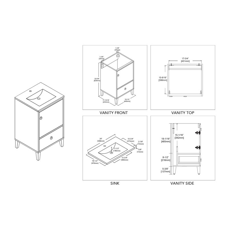 Blossom 20'' Single Bathroom Vanity with Sink Wayfair